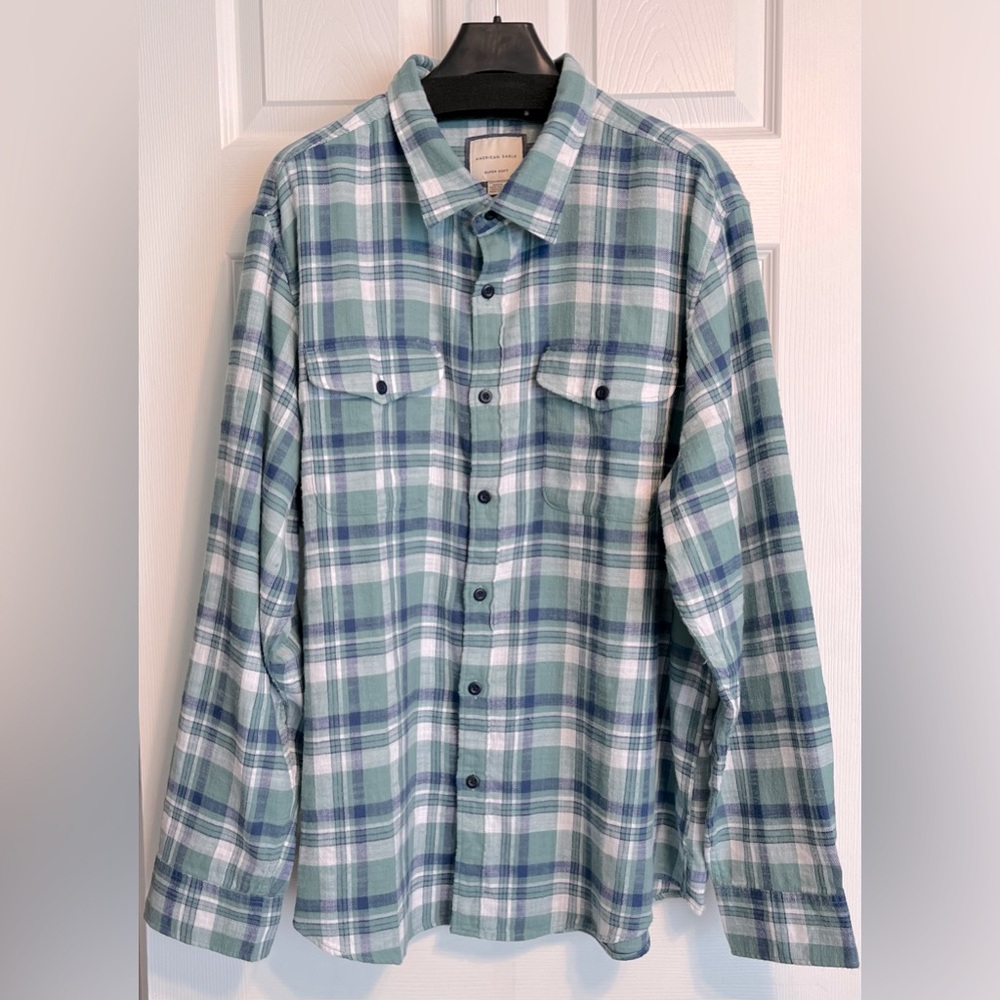 American Eagle, Men’s Super Soft Plaid Everyday Shirt, size XXL